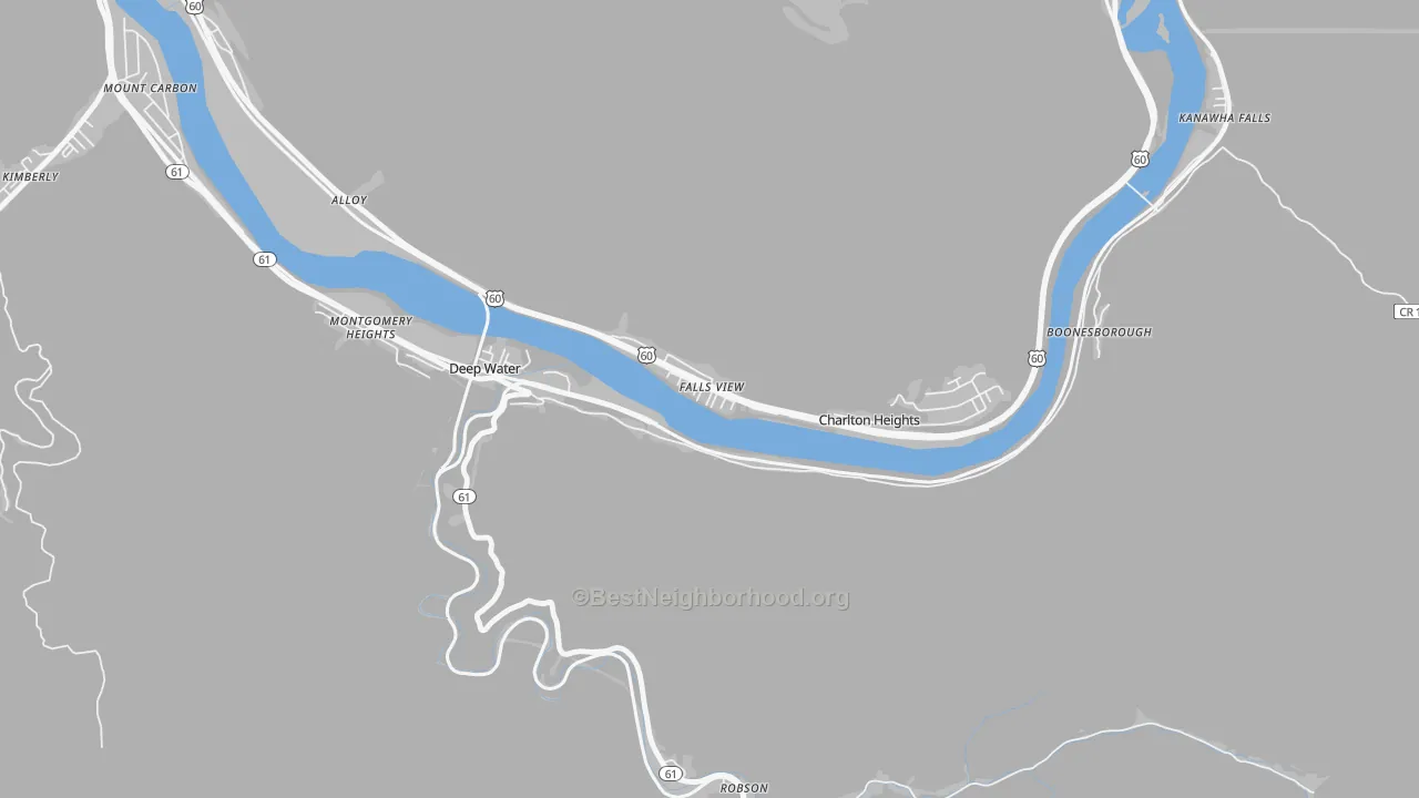 Transit Grade map of Falls View, WV