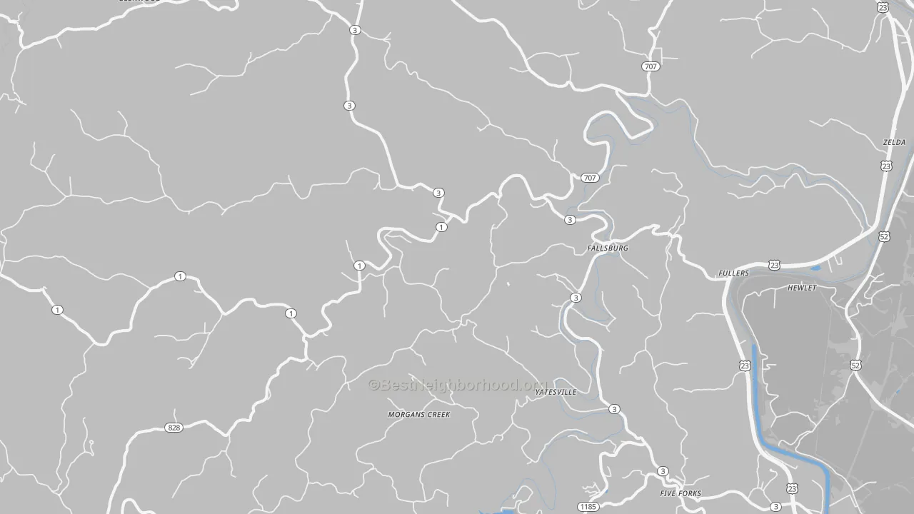 Transit Grade map of Fallsburg, KY