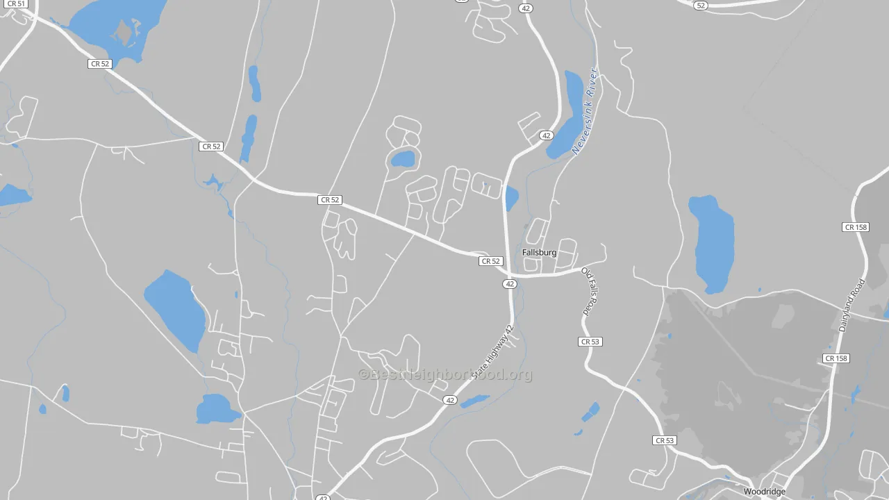 Transit Grade map of Fallsburg, NY
