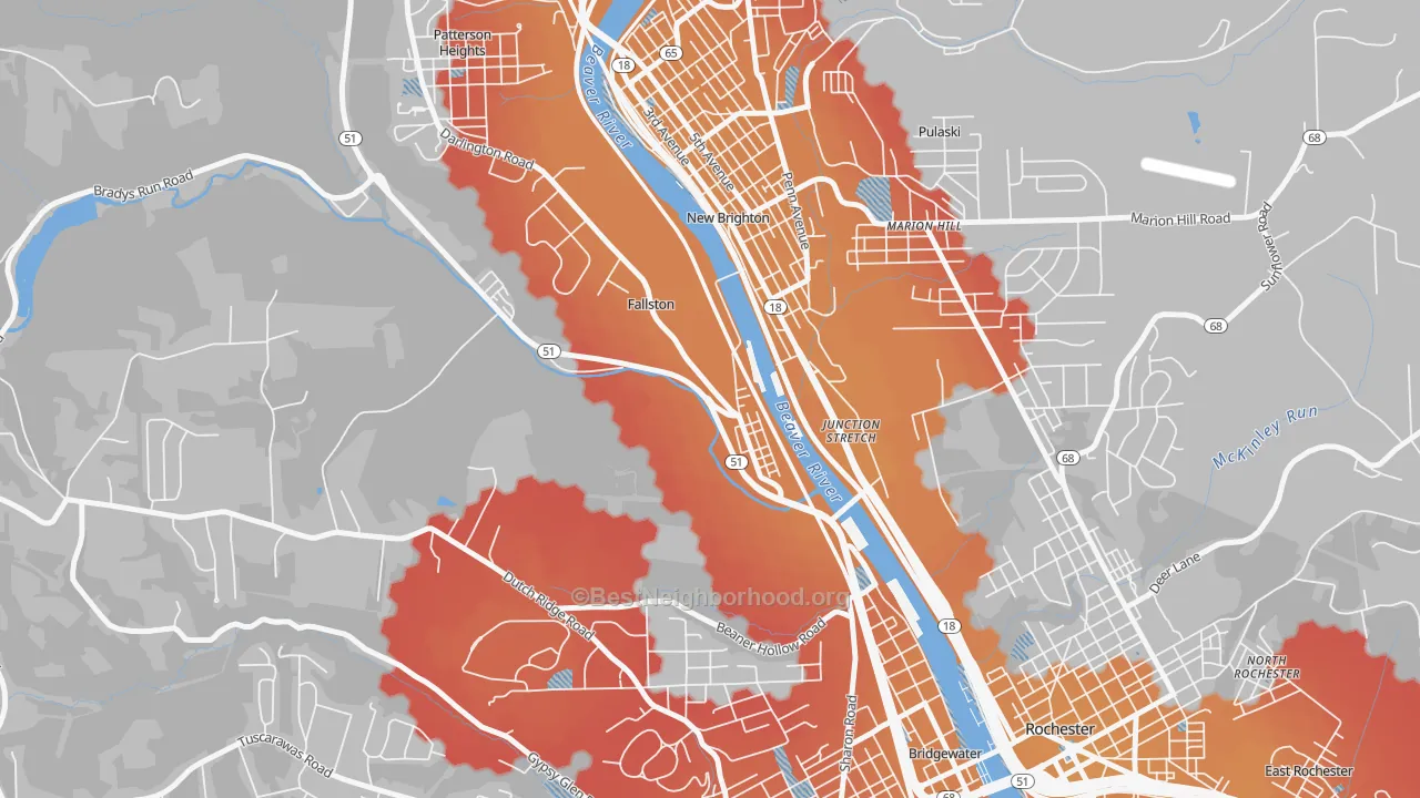 Transit Grade map of Fallston, PA