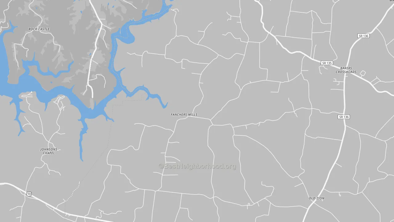 Transit Grade map of Fanchers Mills, TN