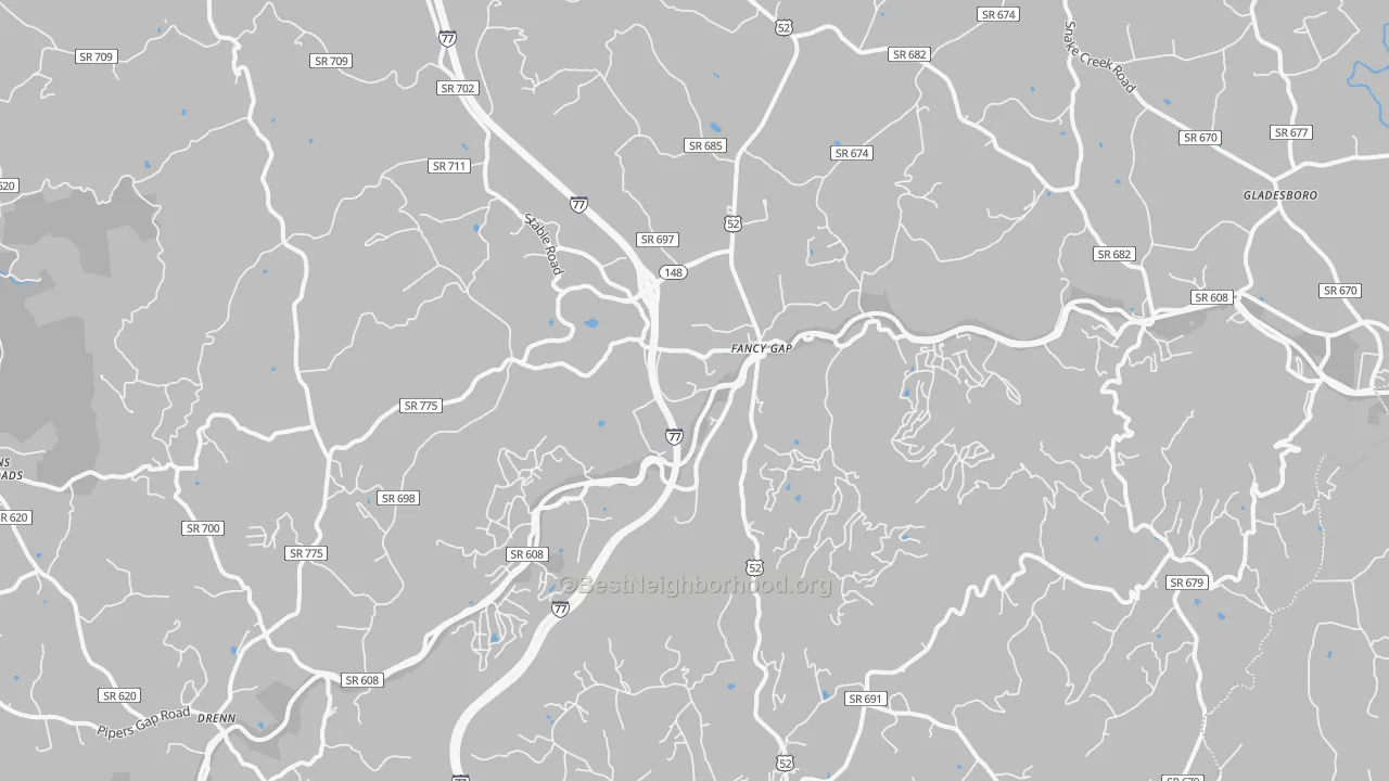 Transit Grade map of Fancy Gap, VA