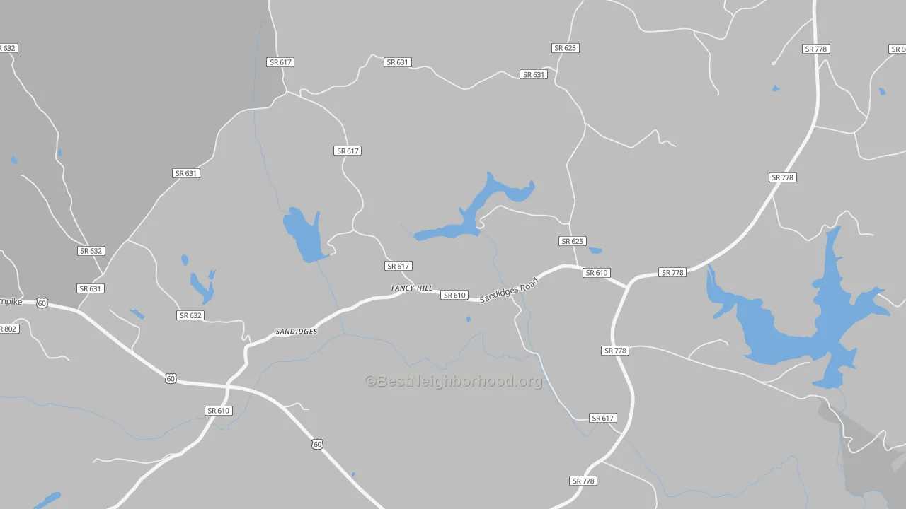 Transit Grade map of Fancy Hill, VA