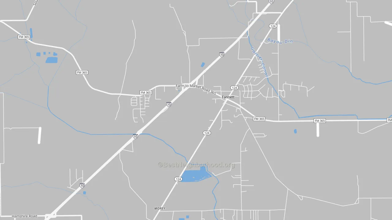 Transit Grade map of Fannett, TX