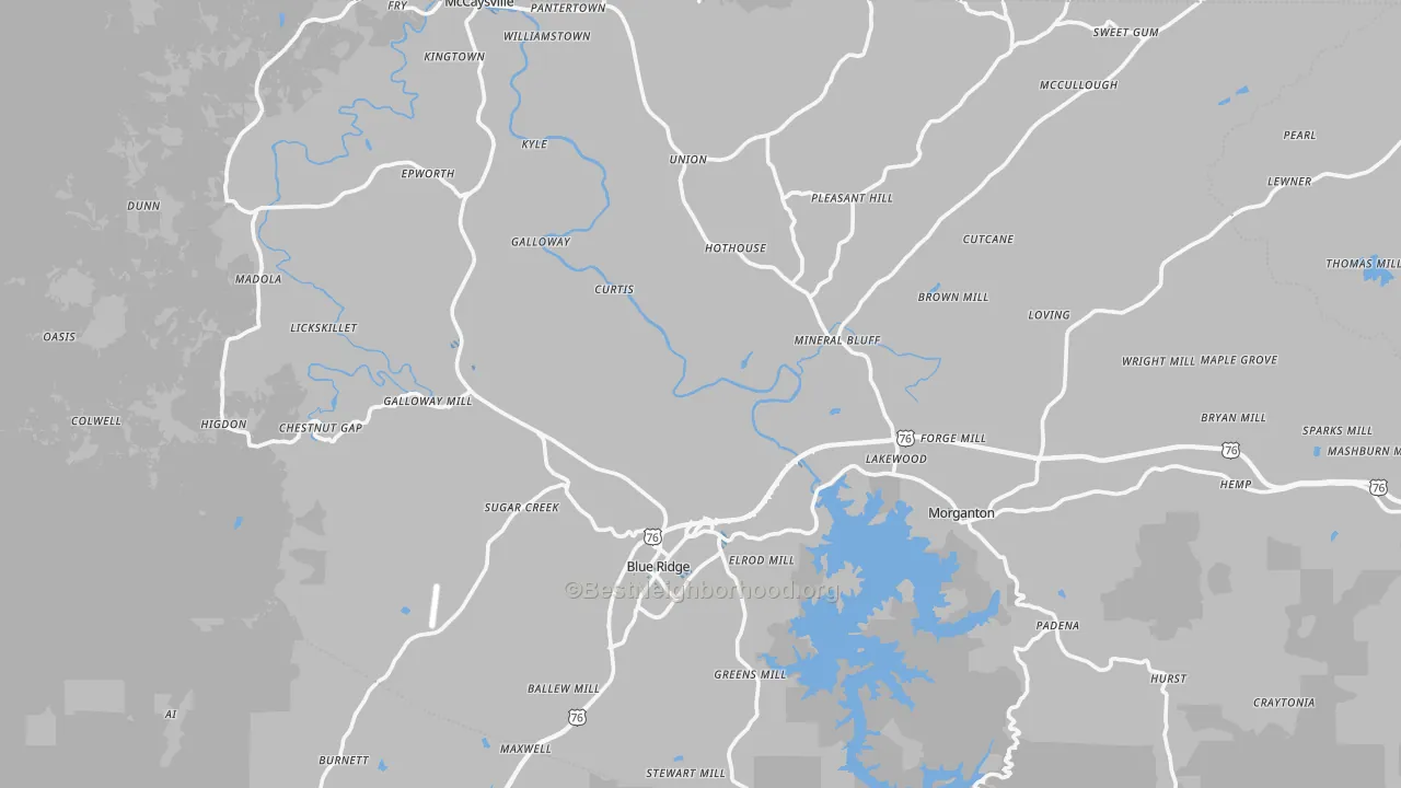 Transit Grade map of Fannin County, GA