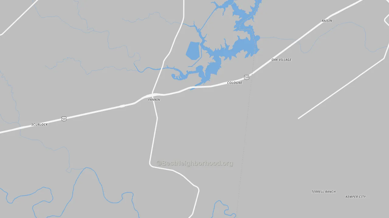 Transit Grade map of Fannin, TX