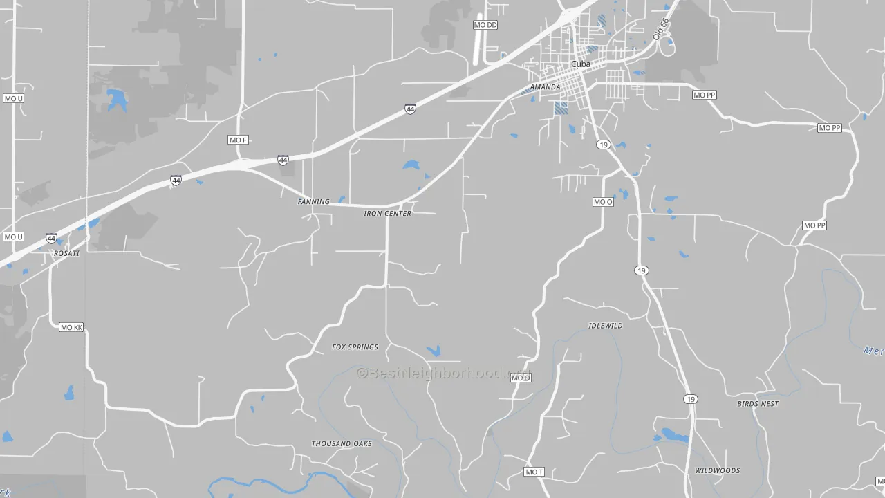 Transit Grade map of Fanning, MO
