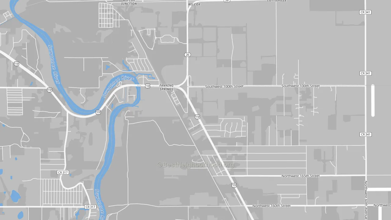 Transit Grade map of Fanning Springs, FL