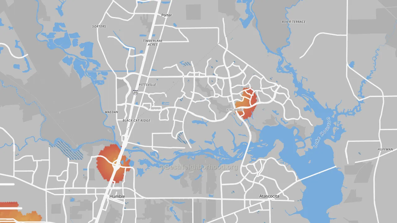 Transit Grade map of Far Northeast, Humble, TX