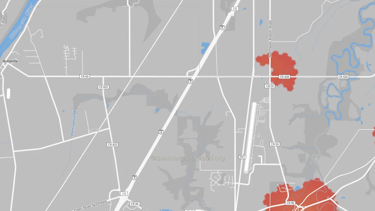 Transit Grade map of Fargo, OR