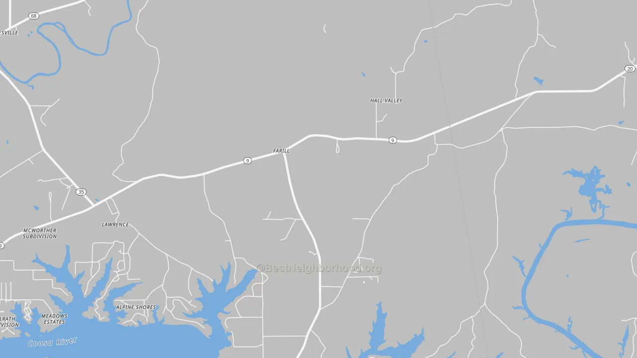 Transit Grade map of Farill, AL