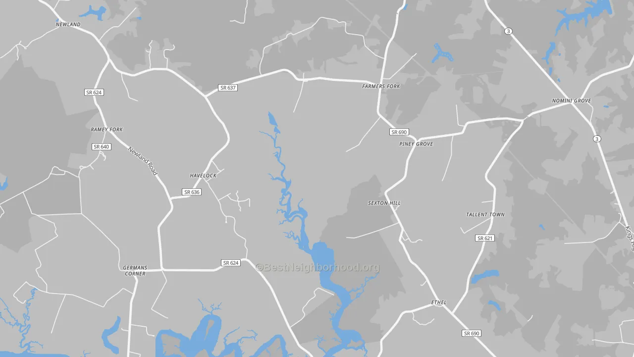 Transit Grade map of Farmers Fork, VA