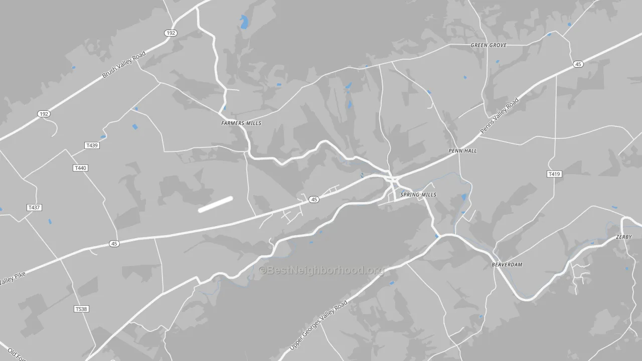 Transit Grade map of Farmers Mills, PA