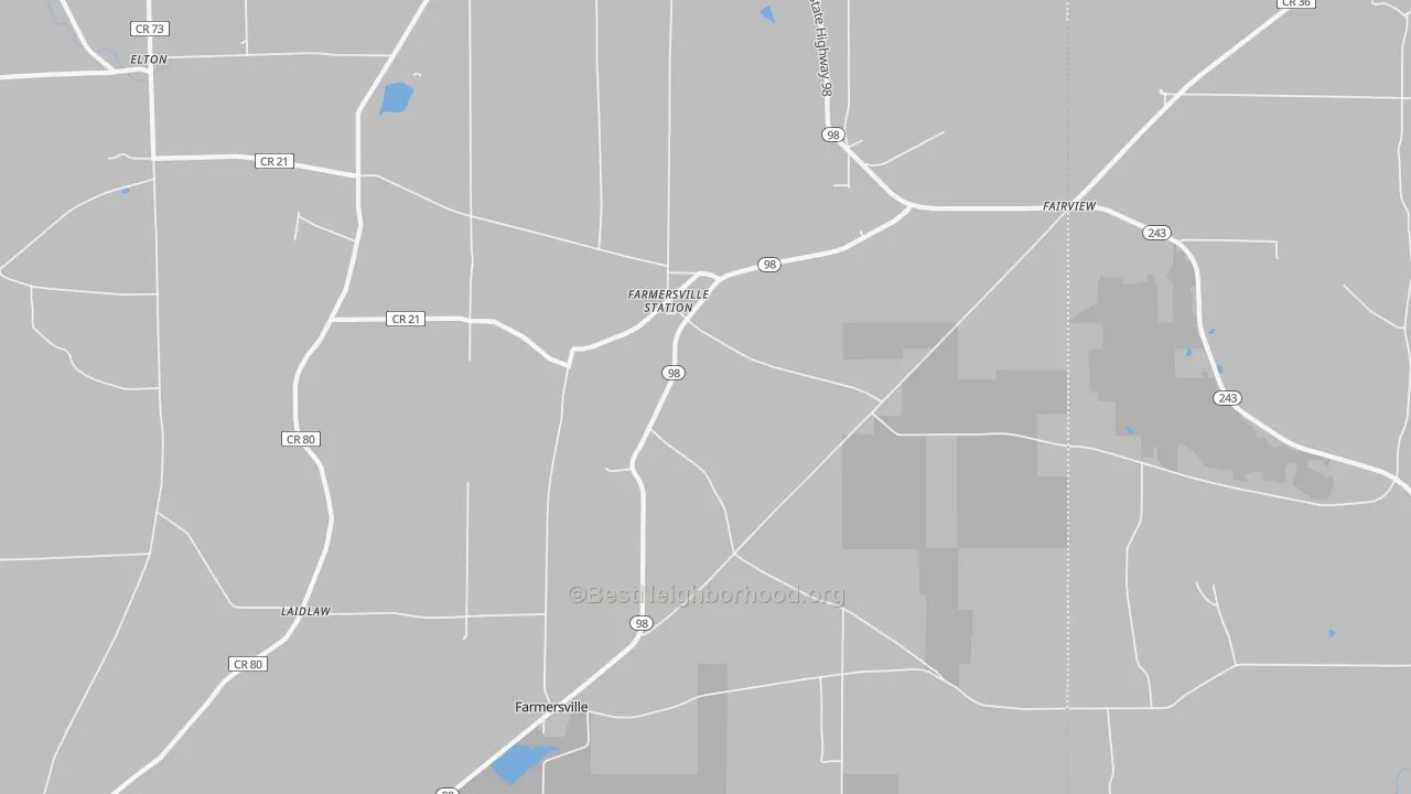 Transit Grade map of Farmersville Station, NY