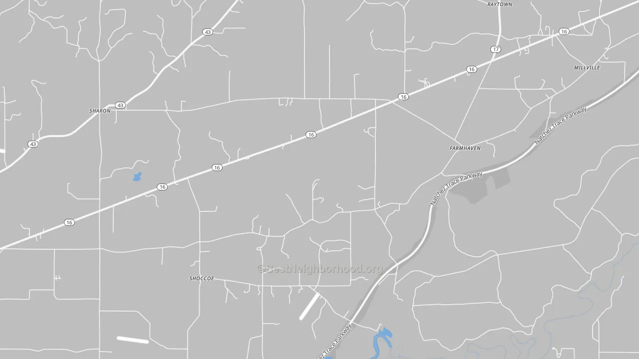 Transit Grade map of Farmhaven, MS