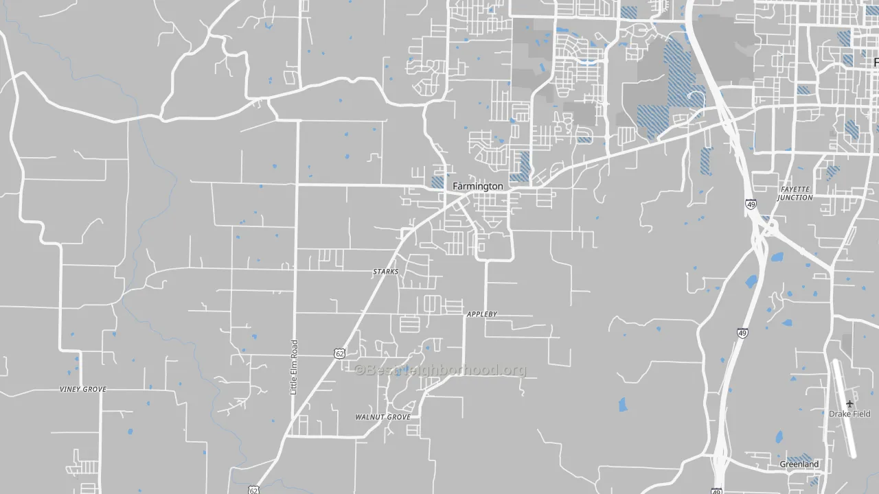 Transit Grade map of Farmington, AR