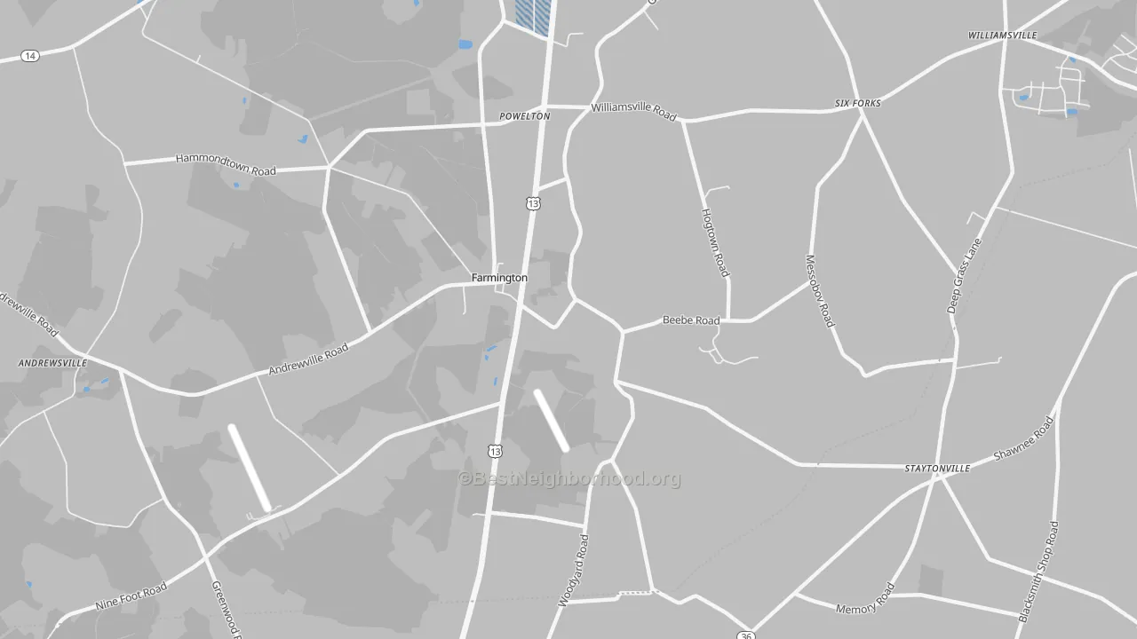 Transit Grade map of Farmington, DE