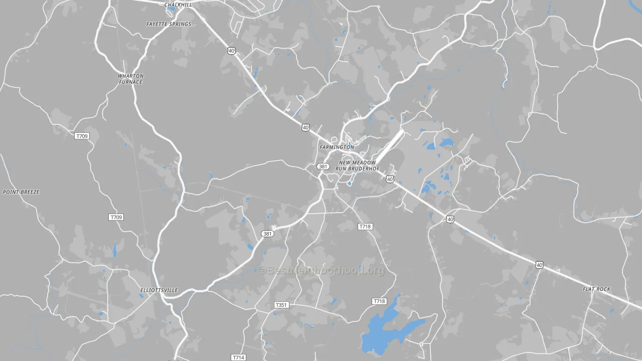 Transit Grade map of Farmington, PA