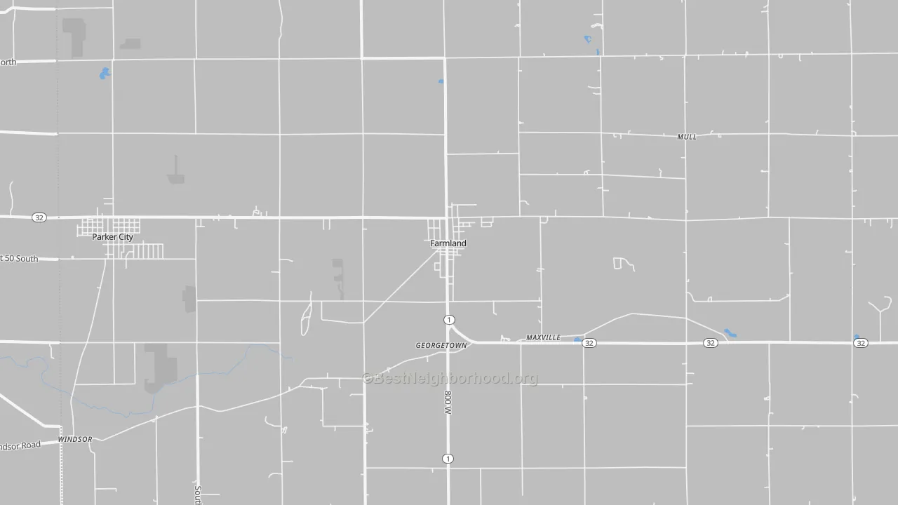 Transit Grade map of Farmland, IN