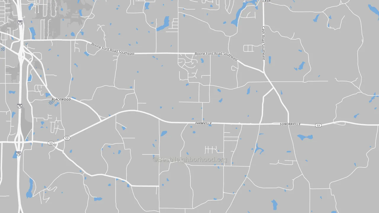 Transit Grade map of Farmville, GA