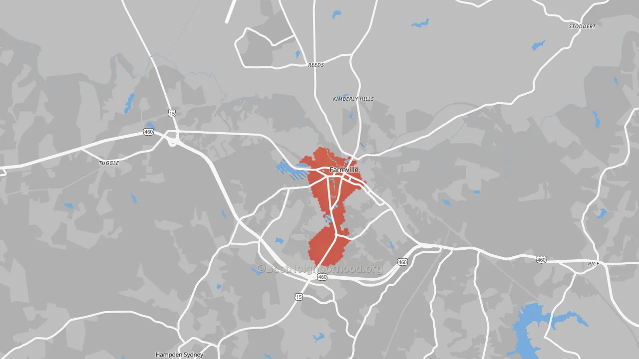 Transit Grade map of Farmville, VA