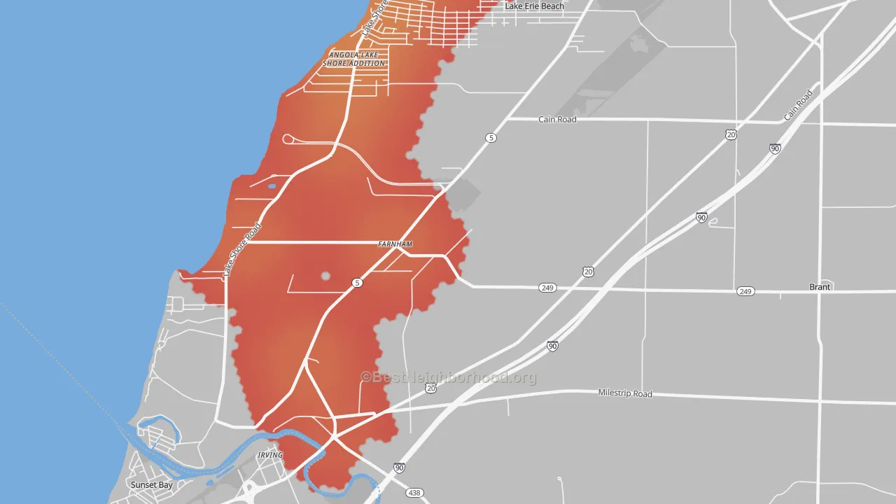 Transit Grade map of Farnham, NY