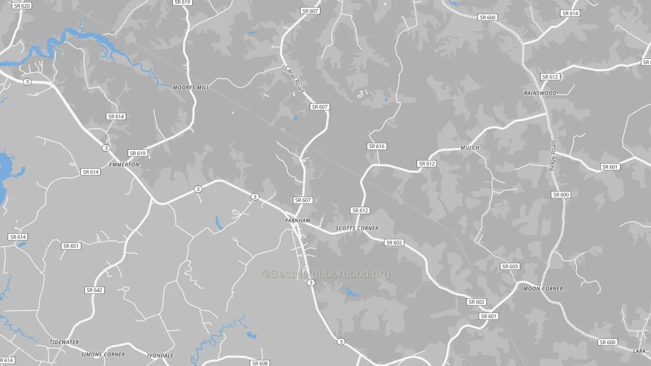 Transit Grade map of Farnham, VA