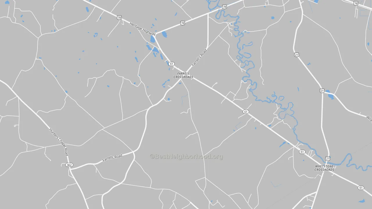 Transit Grade map of Farrell Crossroads, SC