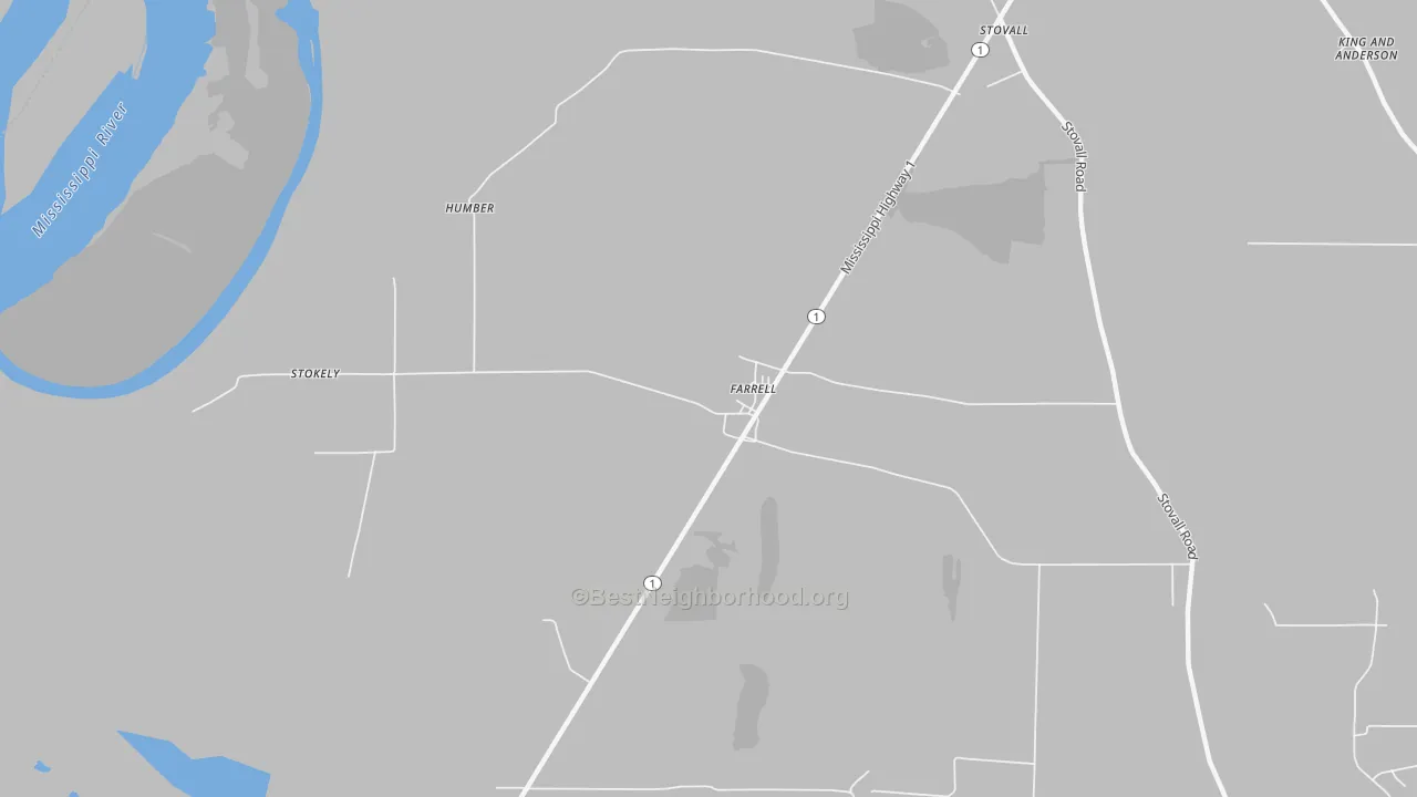 Transit Grade map of Farrell, MS