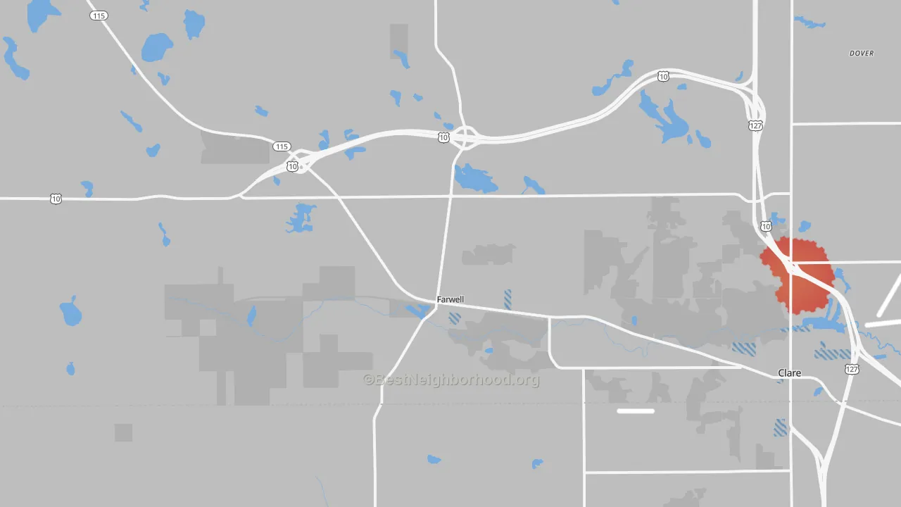 Transit Grade map of Farwell, MI