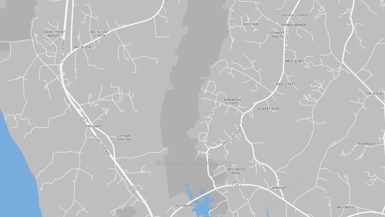 Transit Grade map of Faulkner, MD