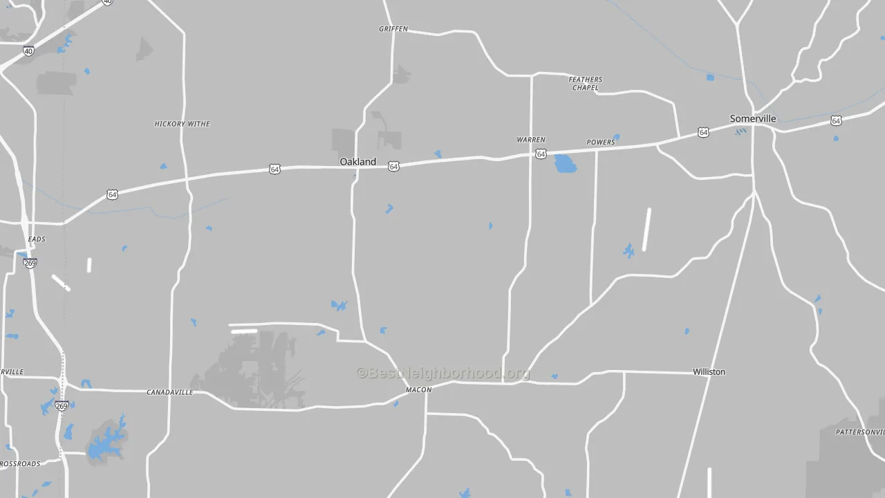 Transit Grade map of Fayette County, TN