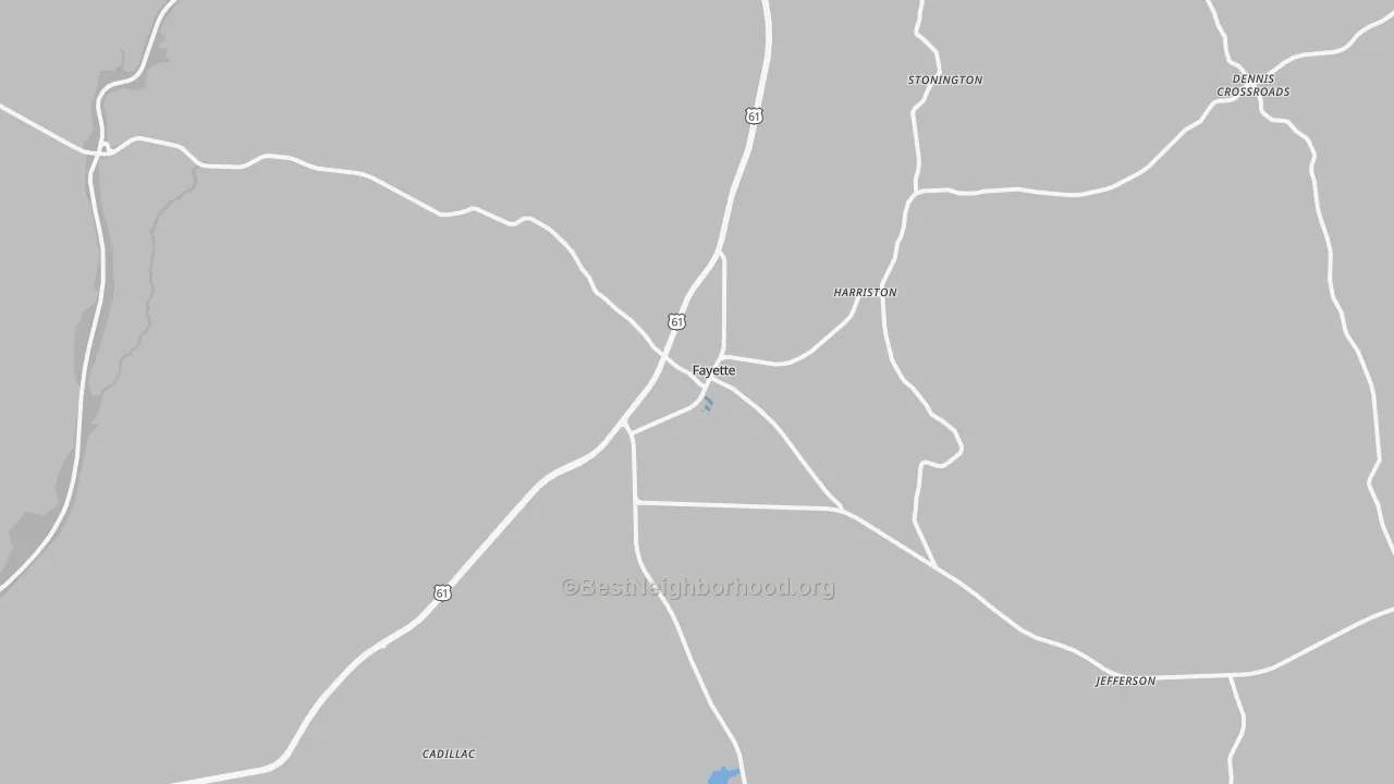 Transit Grade map of Fayette, MS