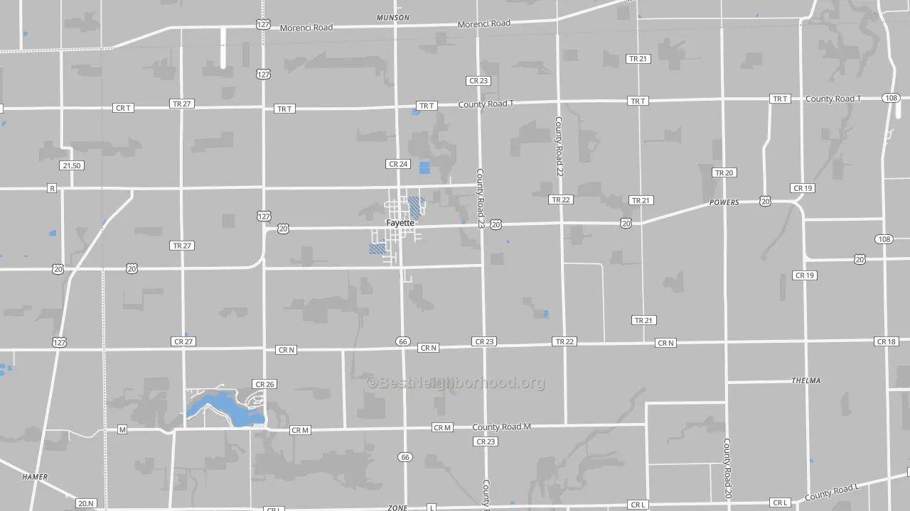 Transit Grade map of Fayette, OH