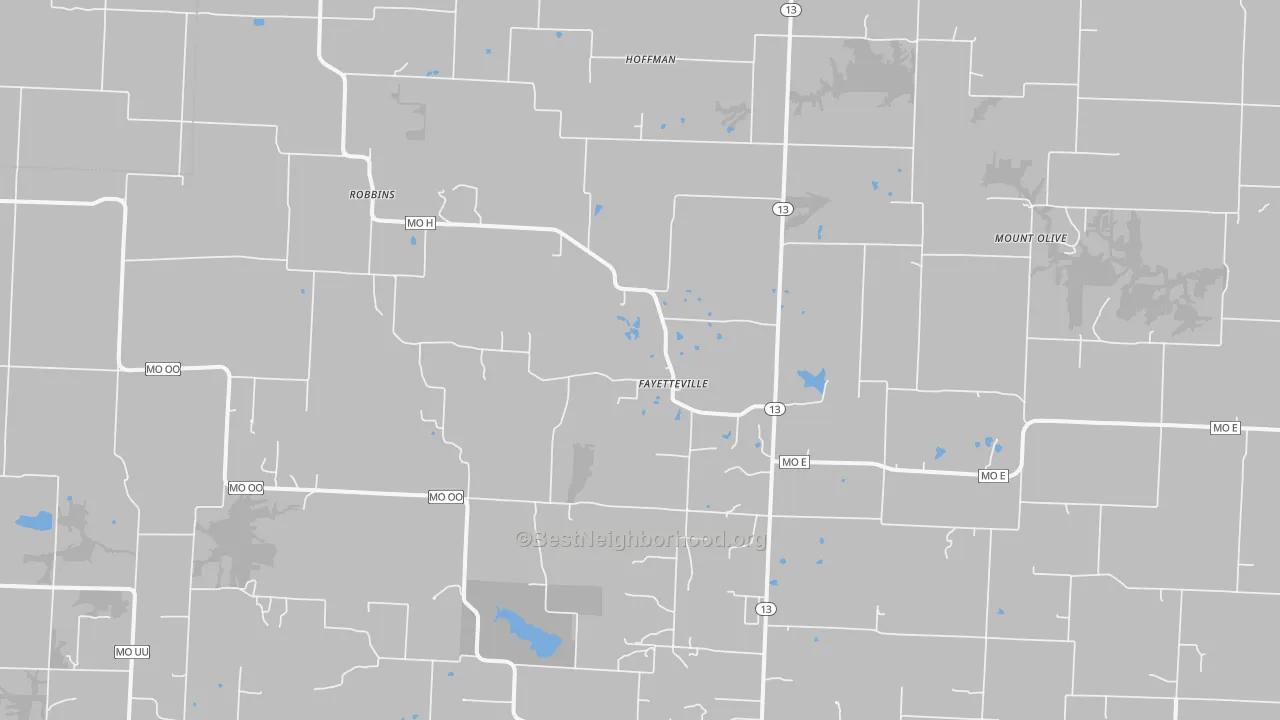 Transit Grade map of Fayetteville, MO