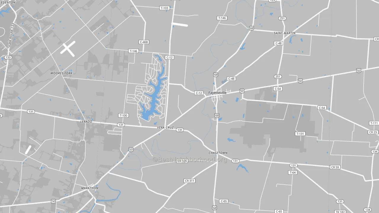 Transit Grade map of Fayetteville, OH
