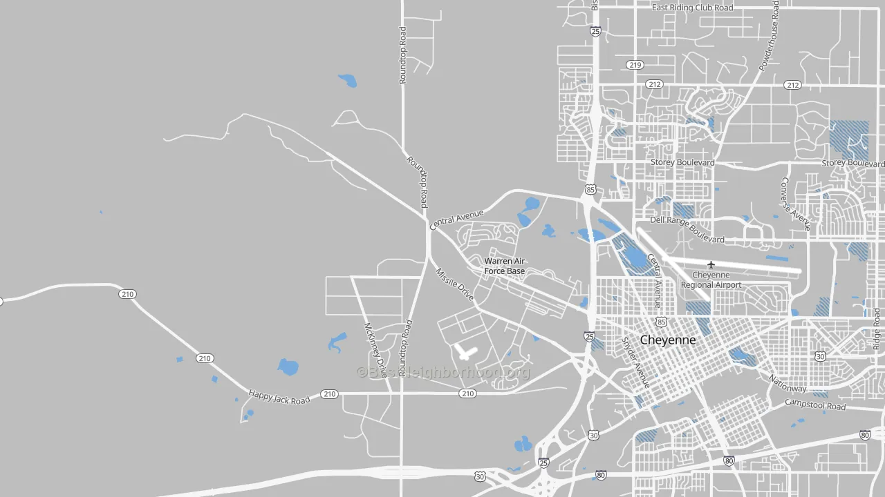 Transit Grade map of Fe Warren Afb, WY