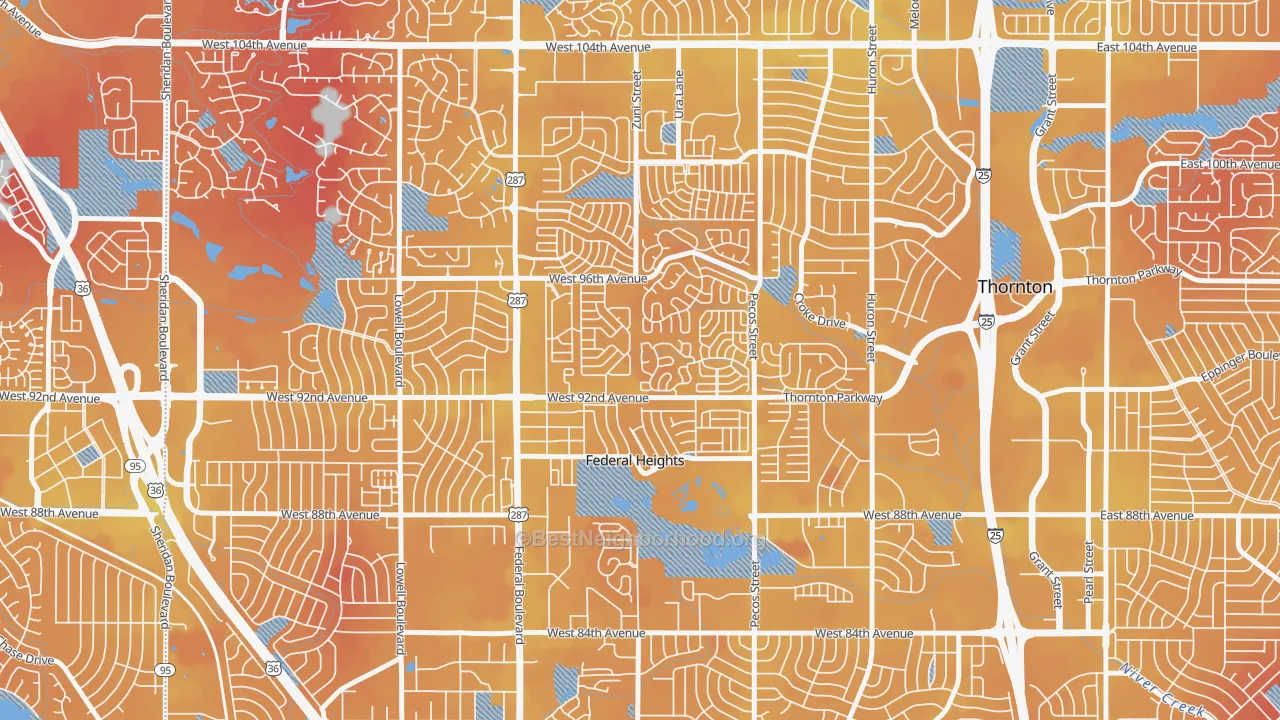 Transit Grade map of Federal Heights, CO