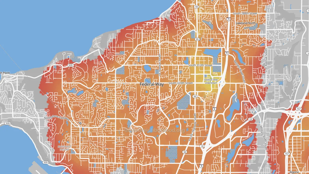 Transit Grade map of Federal Way, WA