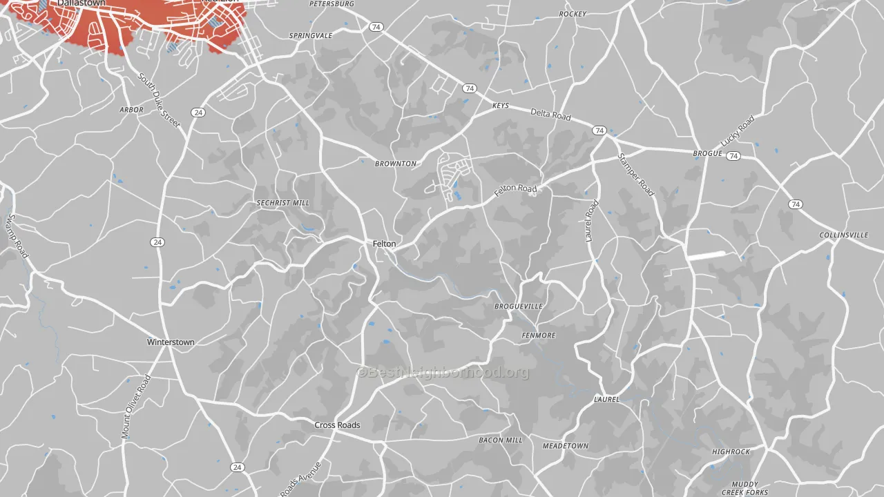 Transit Grade map of Felton, PA
