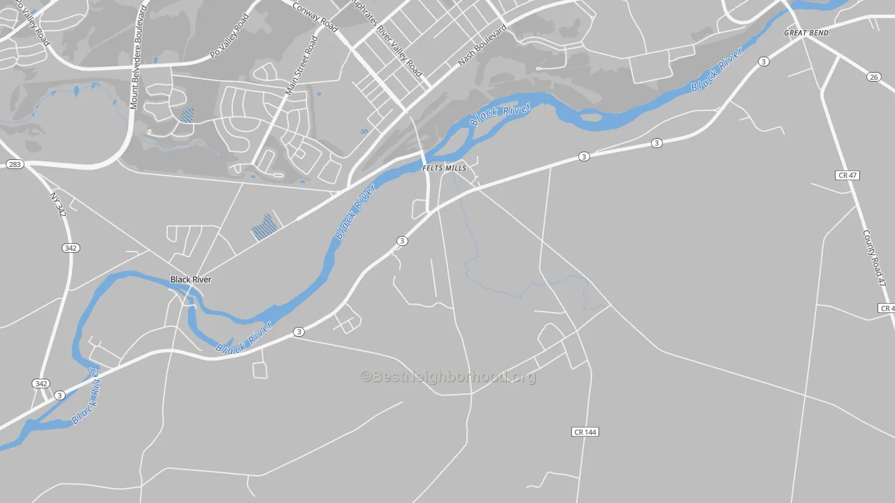 Transit Grade map of Felts Mills, NY