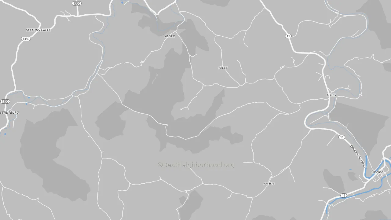 Transit Grade map of Felty, KY
