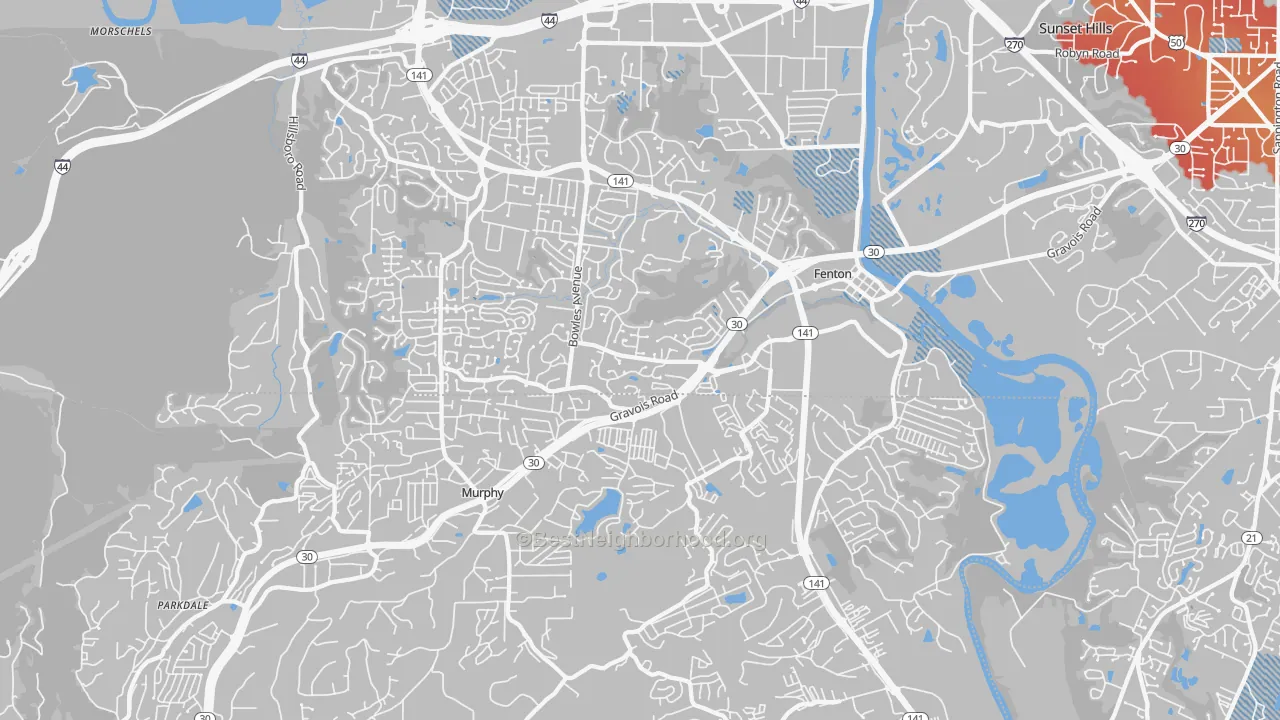 Transit Grade map of Fenton, MO