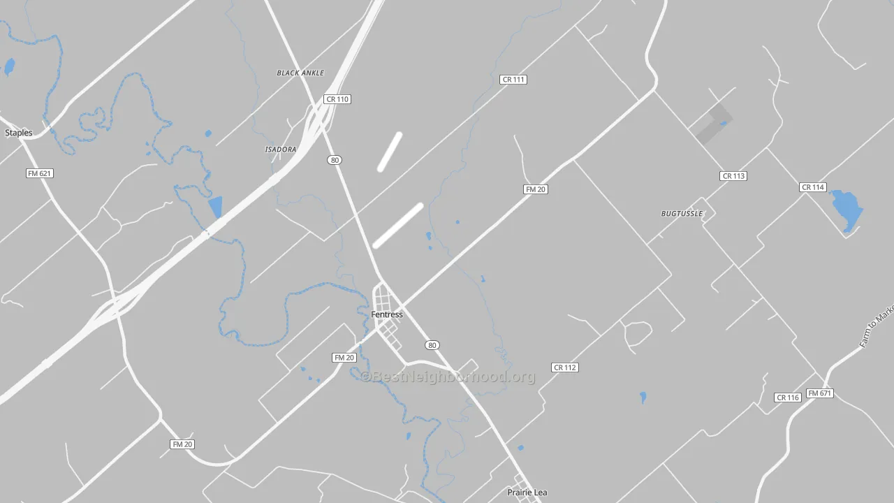 Transit Grade map of Fentress, TX
