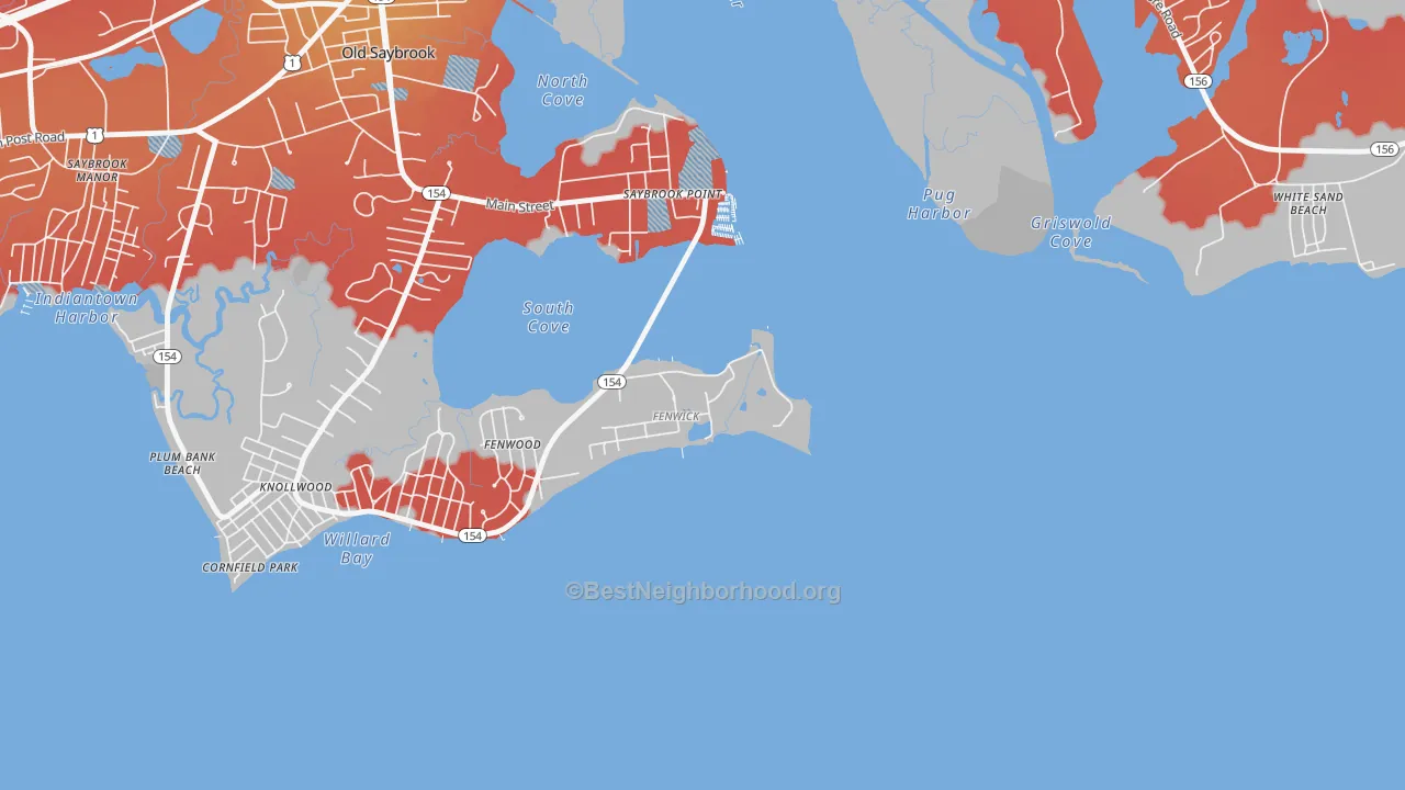 Transit Grade map of Fenwick, CT