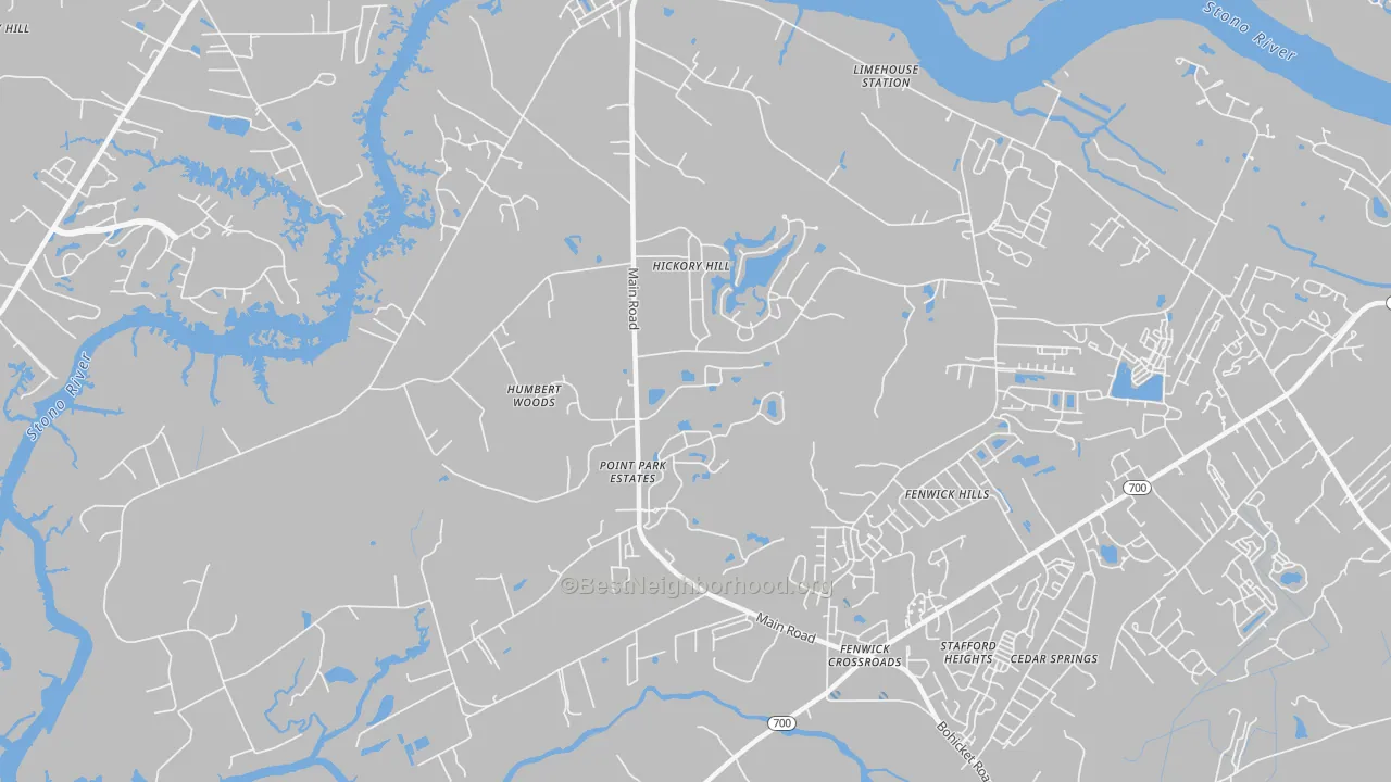 Transit Grade map of Fenwick Hills, SC