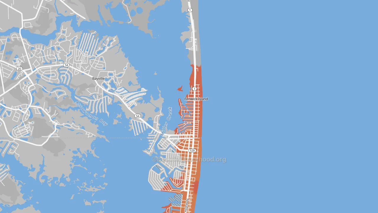 Transit Grade map of Fenwick Island, DE