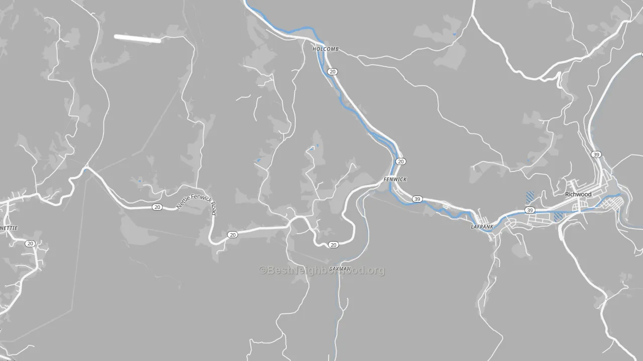 Transit Grade map of Fenwick, WV