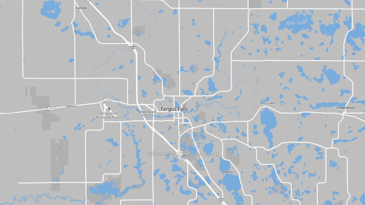 Transit Grade map of Fergus Falls, MN