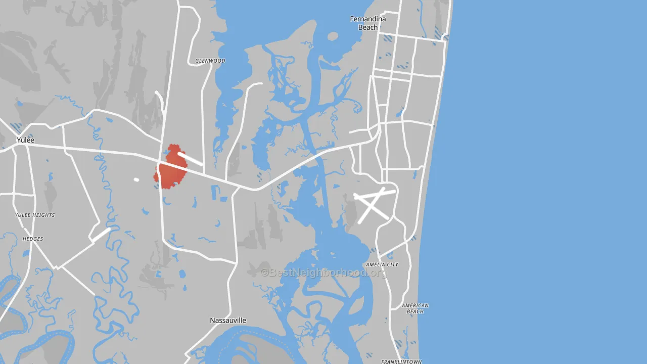 Transit Grade map of Fernandina Beach, FL